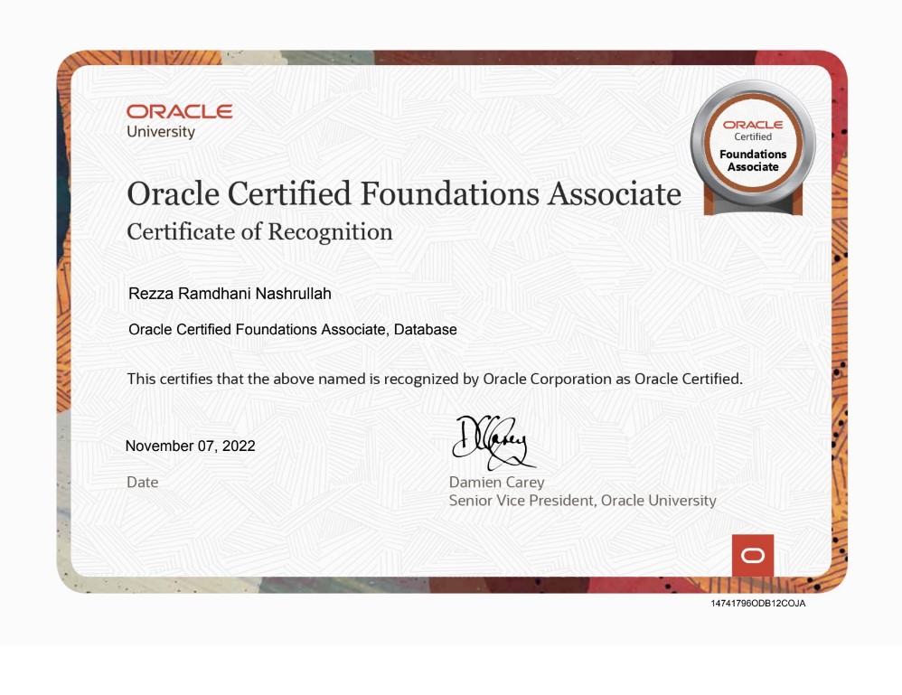Oracle Certified Foundations Associate, Database