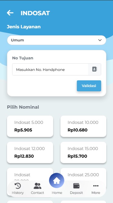 Member topup page